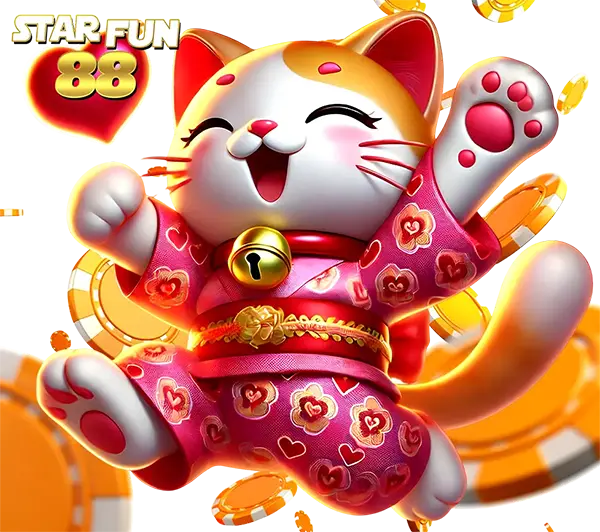 STARFUN88 สล็อตธีมแมวกวักนำโชคสีแดงทอง กราฟิกสดใสลุ้นโบนัสแตกง่ายทุกการหมุน